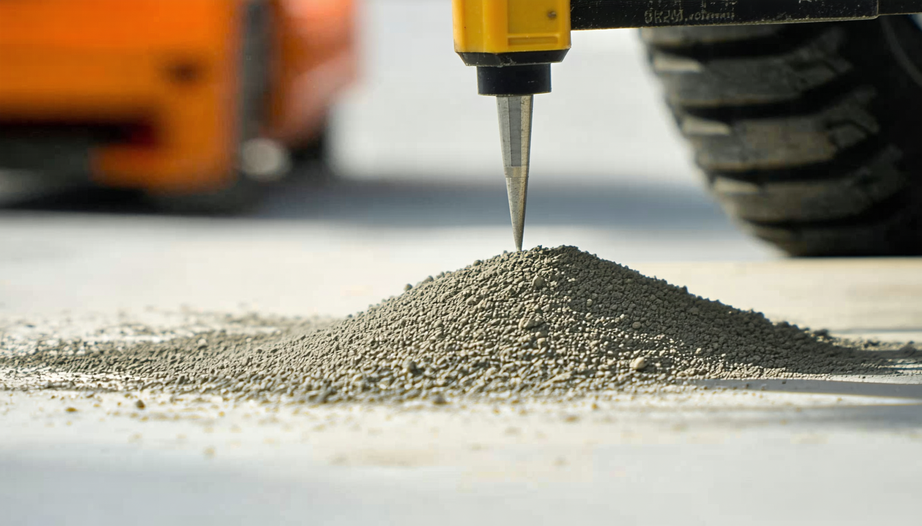 Close-up of 1/32-inch dust layer being measured by inspectors.