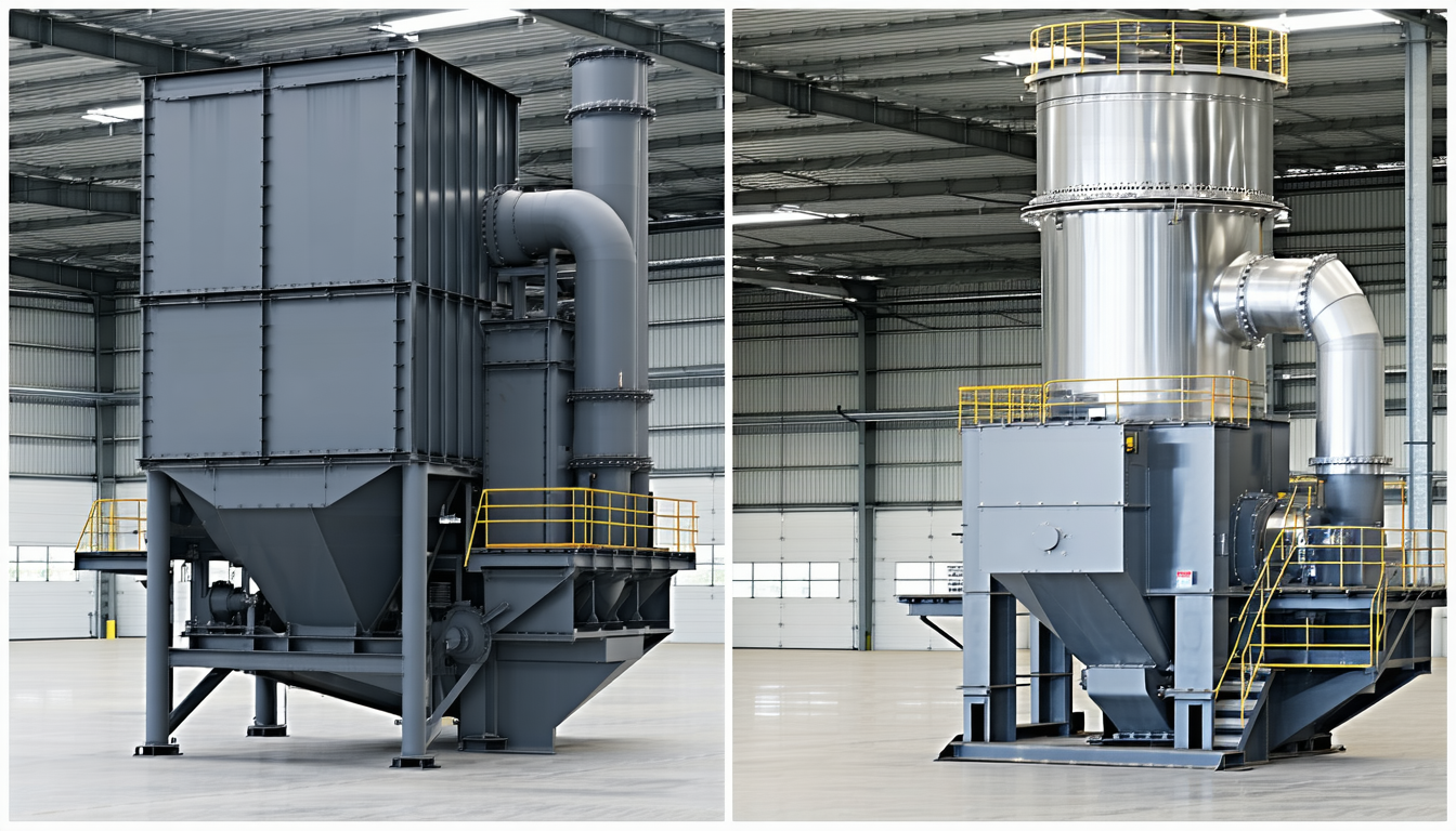 Comparison of baghouse and cartridge dust collectors in industrial setting.