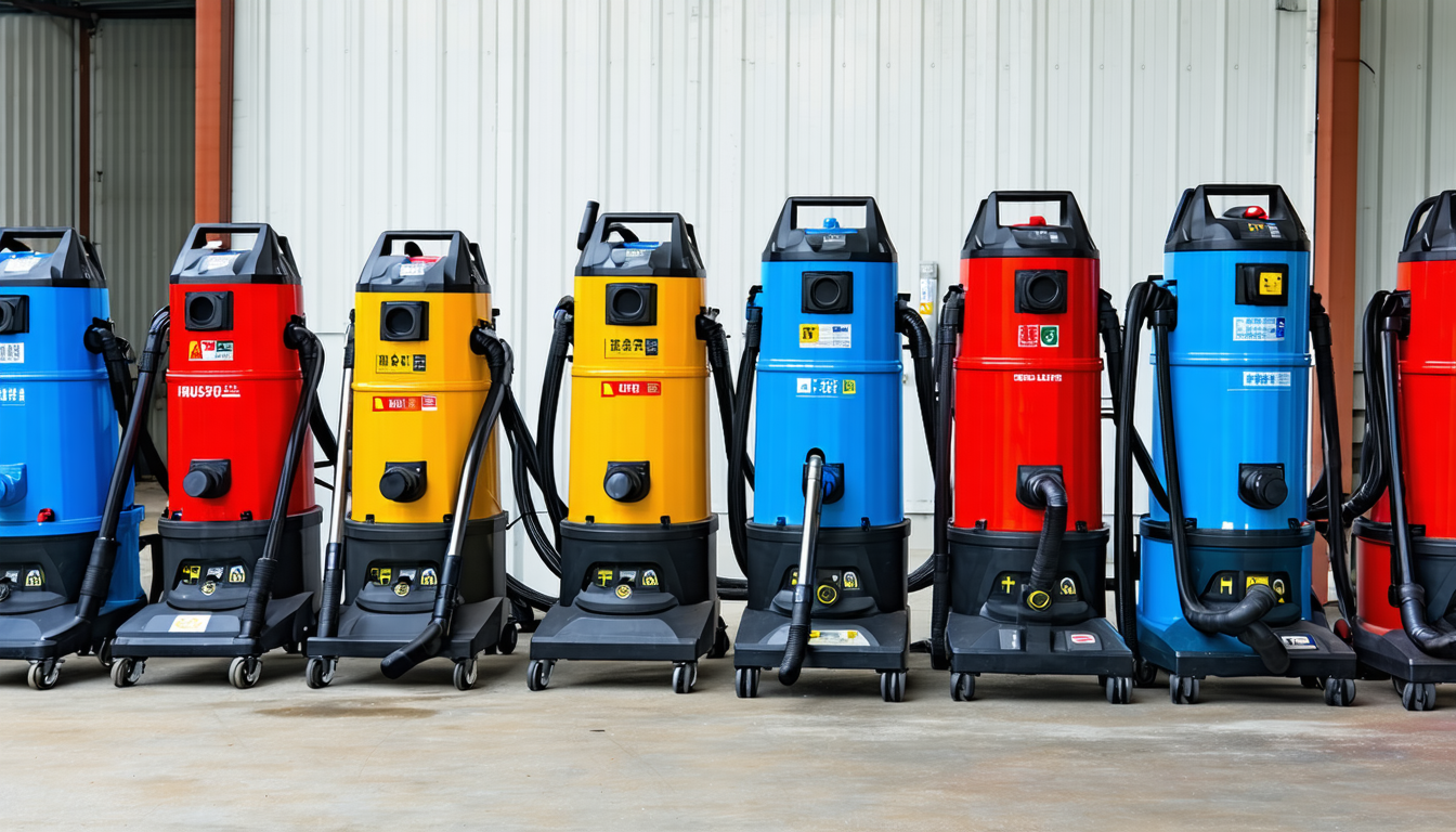 Vacuums with NFPA ratings for different dust types.