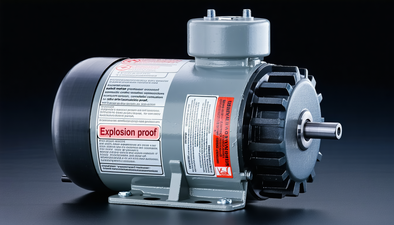 Explosion-proof vacuum motor with anti-static construction.