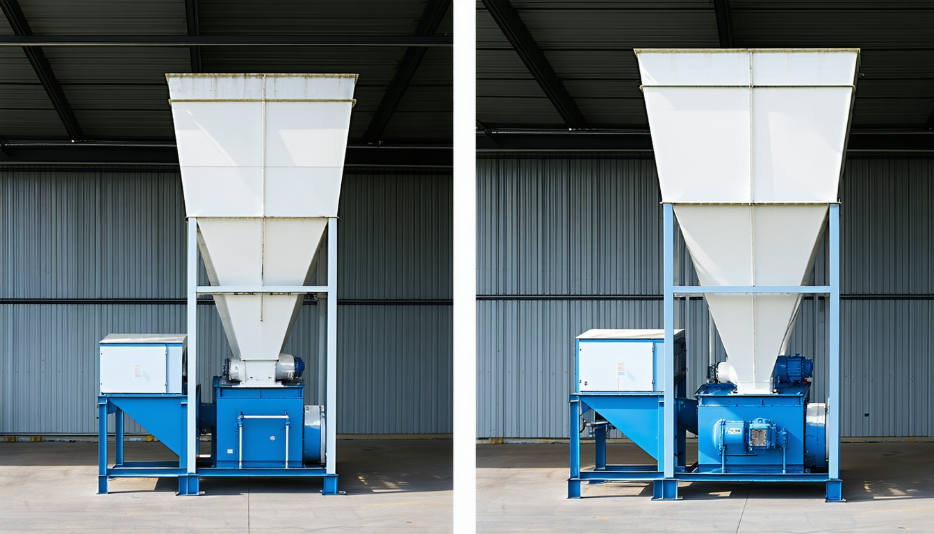 Baghouse and cartridge dust collectors showing size and construction differences.