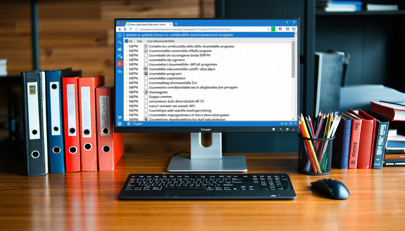 Desk with NFPA 660 documentation updates.