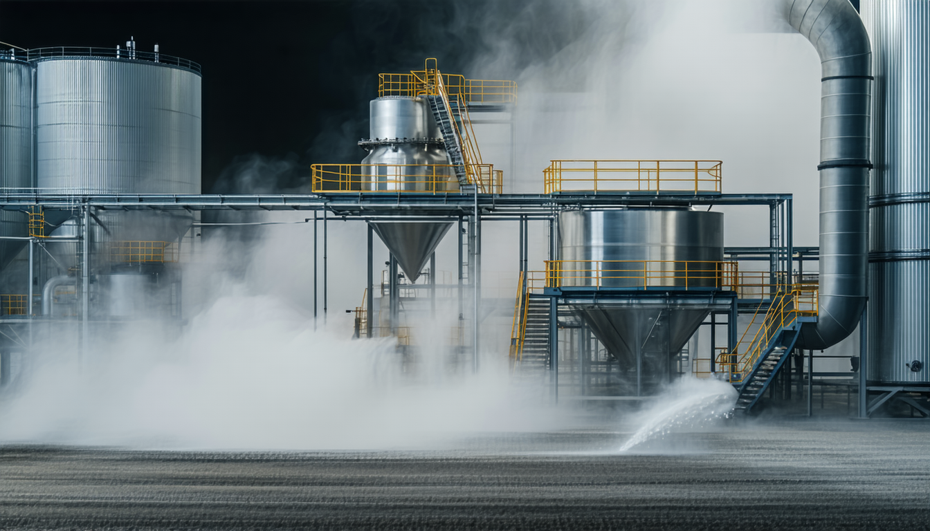 Dust collection system with visible explosion protection mechanisms.