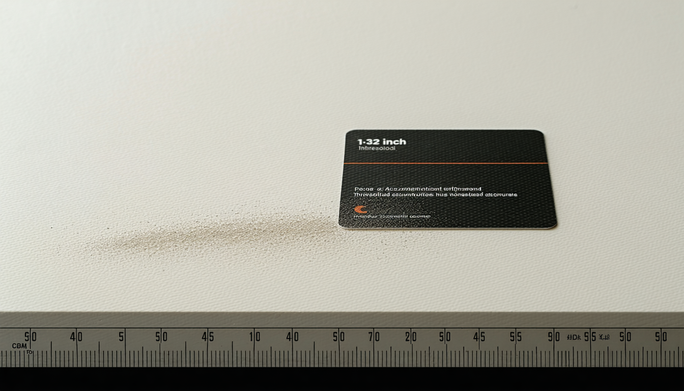 Surface with dust layer measured by a business card.