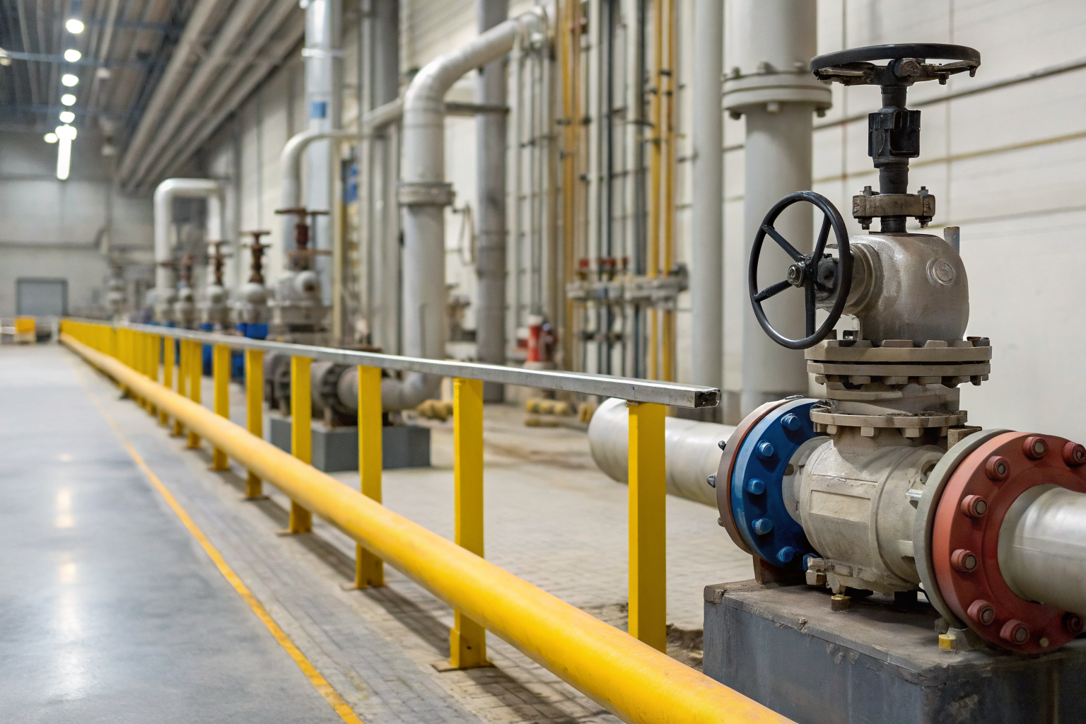 Industrial explosion isolation valves and barriers in a facility.