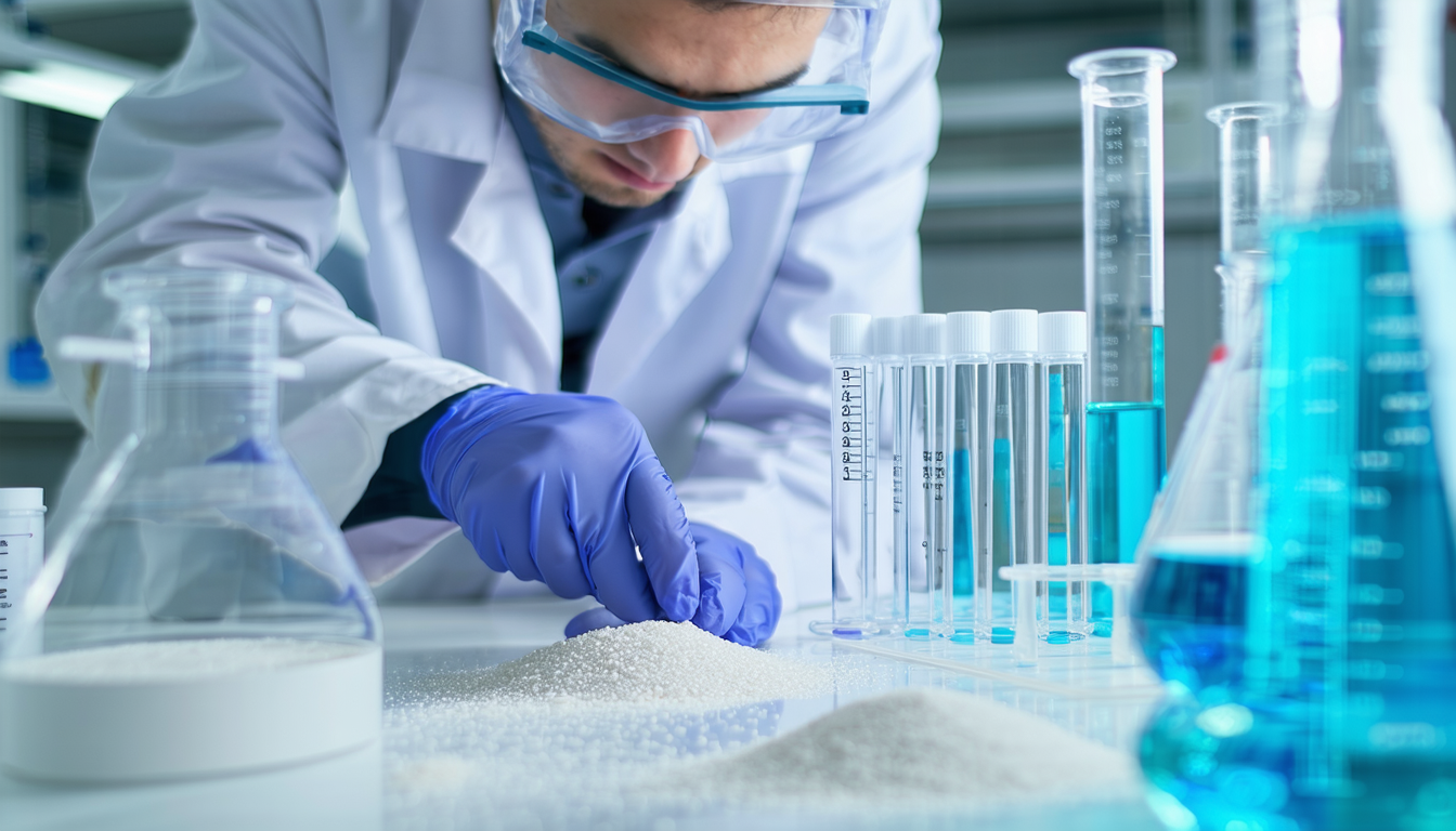 Scientist performing go/no-go test on dust samples in a lab.