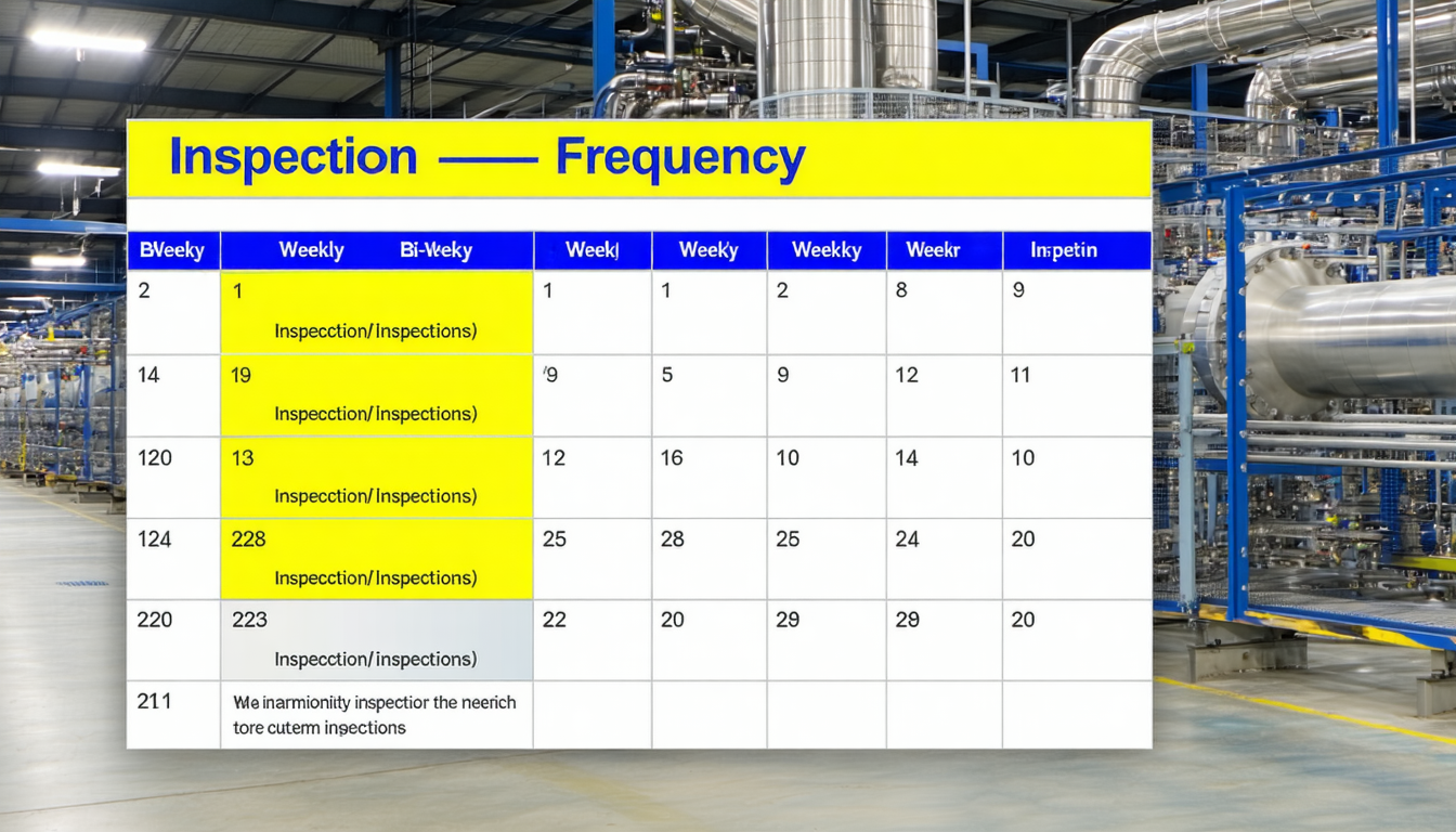 Calendar with inspection frequency highlighted.