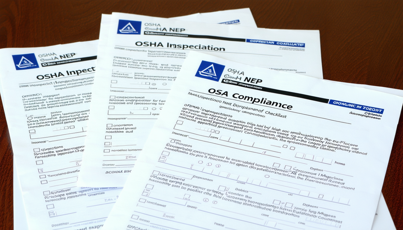Inspection documents with signatures on a desk.
