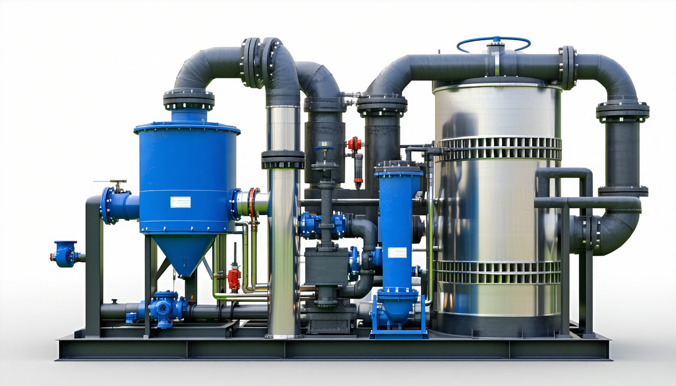 Metallic components of a dust collection system showing grounding compliance.
