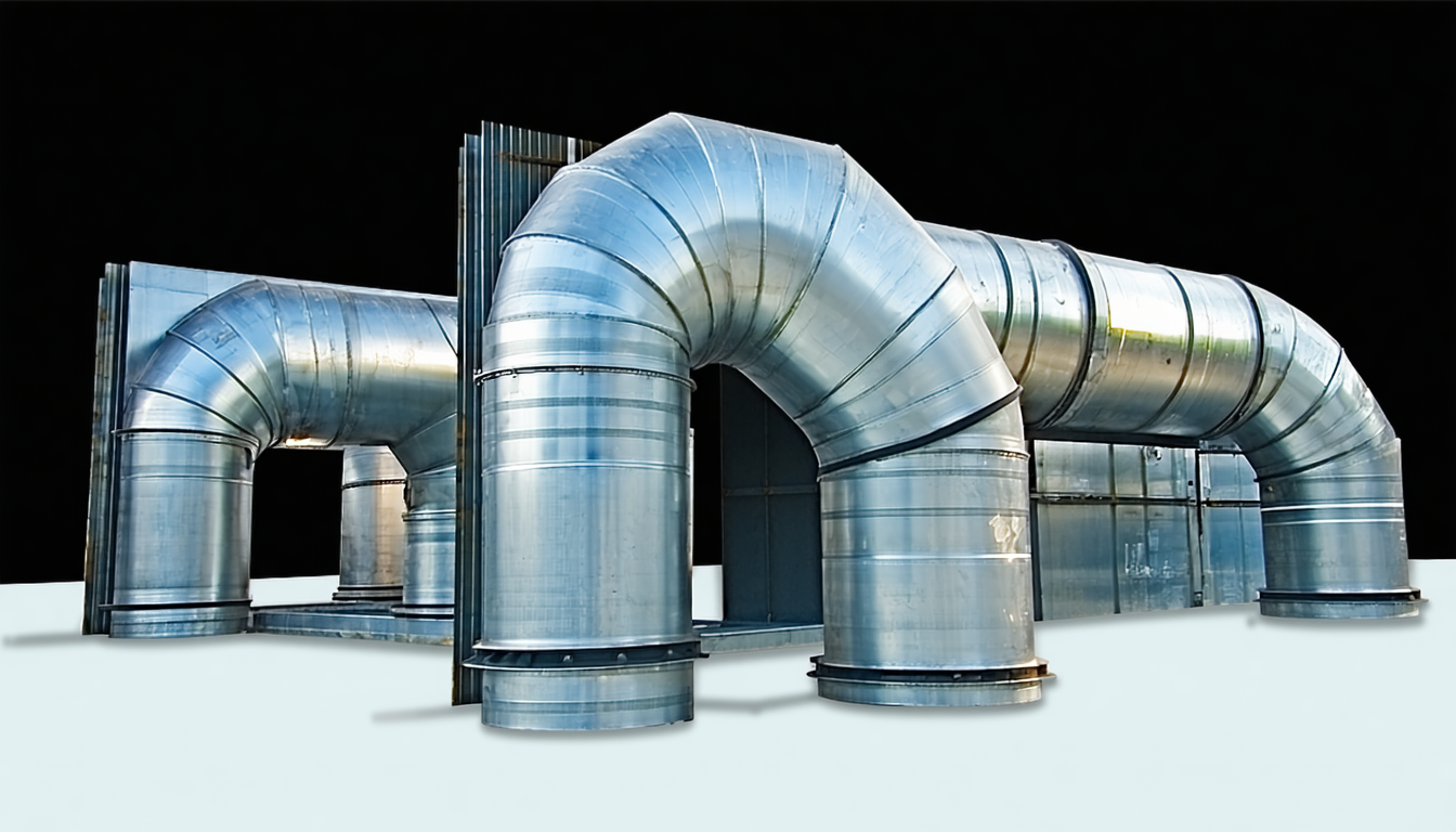 Metallic ductwork system for combustible materials.