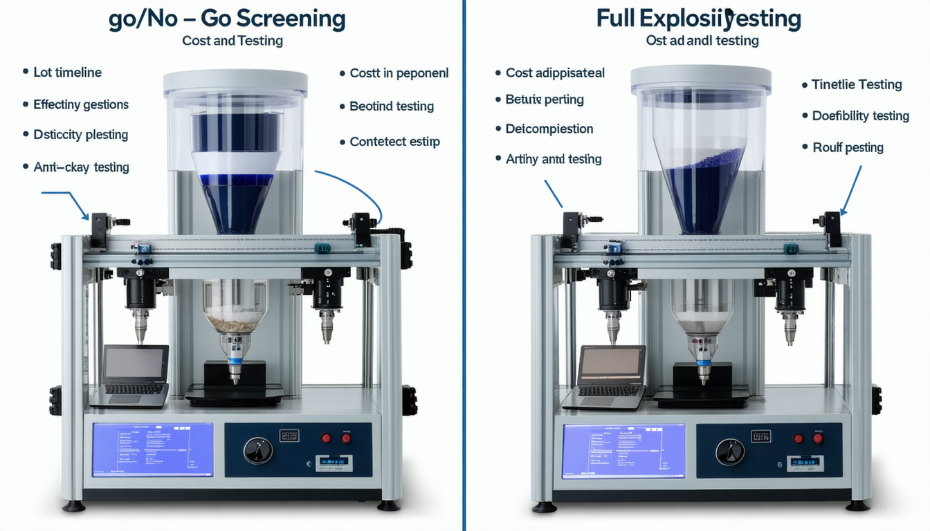 Two laboratory setups for different explosibility tests side by side.