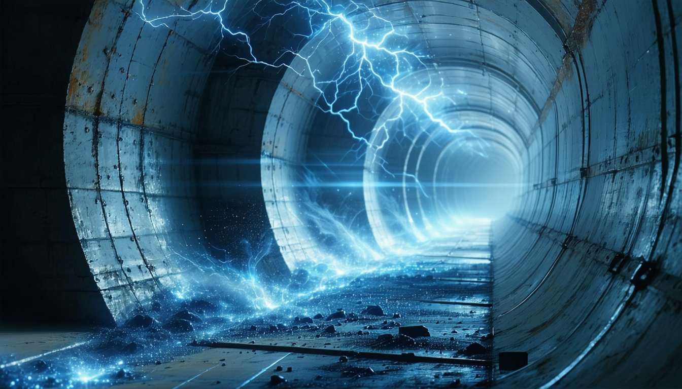 Dust particles generating static charge inside ductwork.