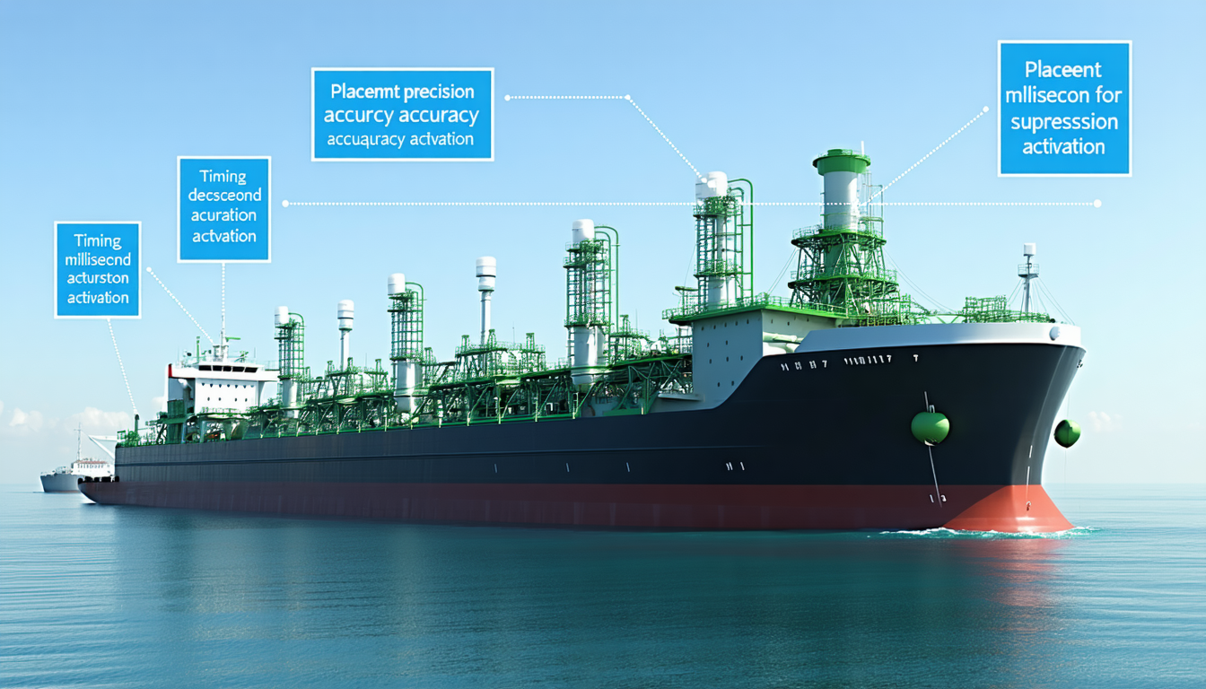 Detectors on industrial vessel, precise placement and timing devices.