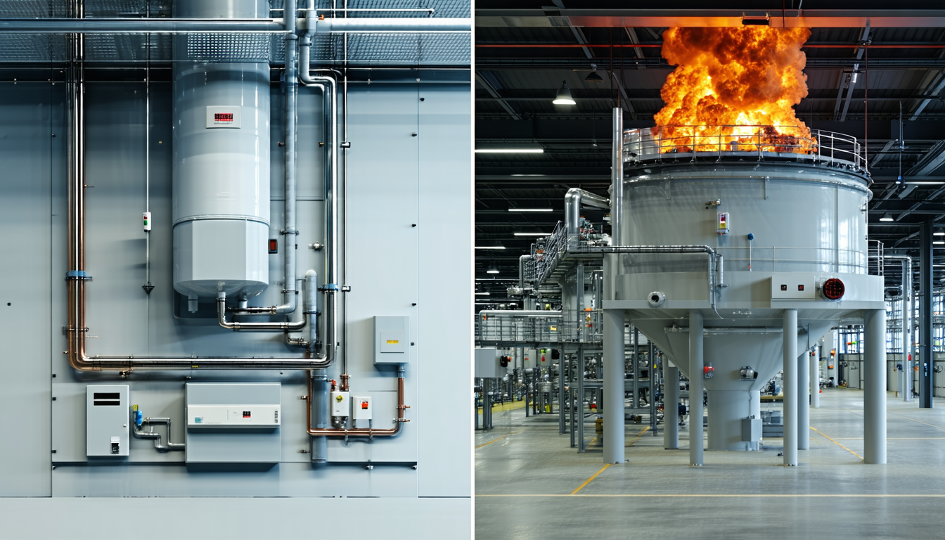 Comparison of explosion suppression and venting systems with sensors.