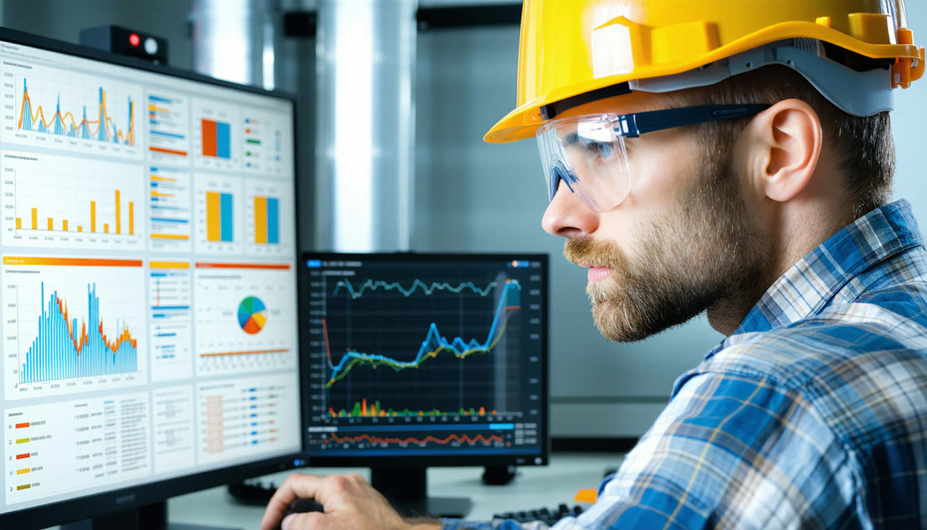 Engineer calculating protection specs on a computer using test data.
